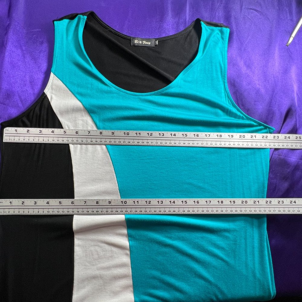 Bi @ Fang # Color Block Plus Size Maxi Casual Dre… - image 8